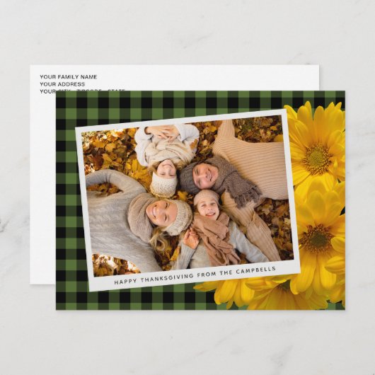 Kundenspezifischer Erntedank, der auf Kariertem Mu Postkarte (Vorne/Hinten)