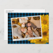 Kundenspezifischer Erntedank, der auf Kariertem Mu Postkarte (Vorne/Hinten)