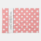 Kundenspezifischer Familienname auf rosa Geschirrtuch (Horizontal)