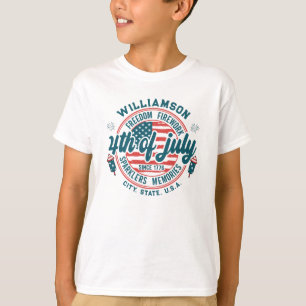 Kundenspezifischer Familienname Staat Lage 4. Juli T-Shirt
