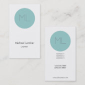 Kundenspezifischer Farbmonogramm-Kreis-moderne Visitenkarte (Vorne/Hinten)