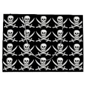 Kundenspezifischer Farbpirat/-schädel/-Schwerter Große Geschenktüte (Rückseite)