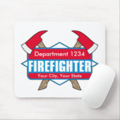 Kundenspezifischer Feuerwehrmann mit Äxten Mousepad (Mit Mouse)