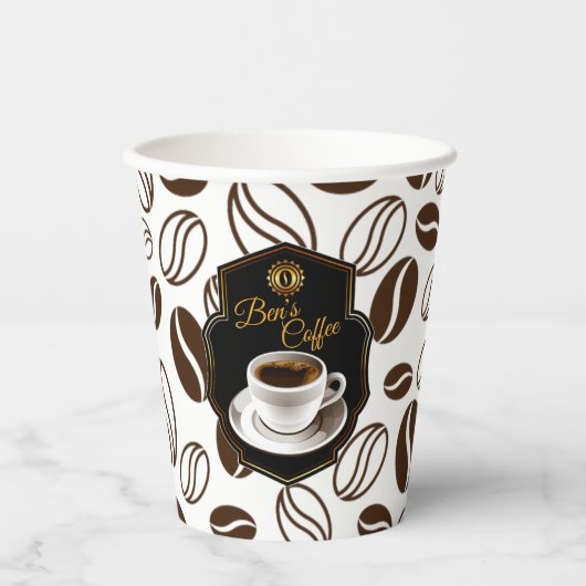 Kundenspezifischer Firmenname für Coffee Shops Pappbecher (Vorderseite)