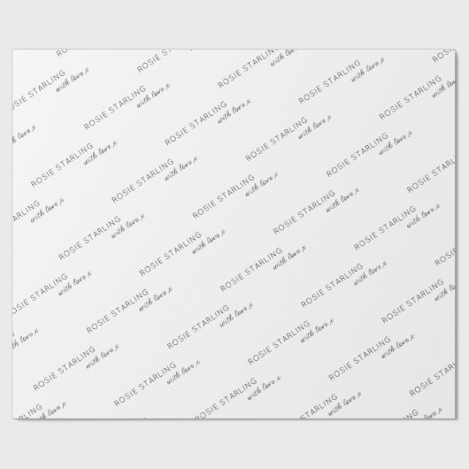 Kundenspezifischer Firmenname mit Liebe-Script Geschenkpapier (Flach)