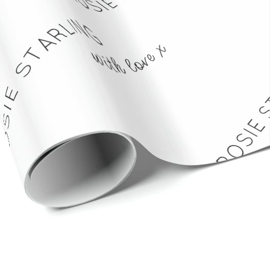 Kundenspezifischer Firmenname mit Liebe-Script Geschenkpapier (Rolleneckpunkt)