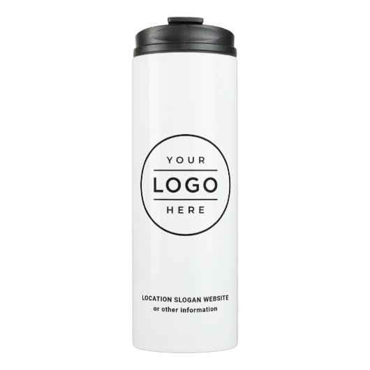 Kundenspezifischer Firmenname und Logo Weiß Thermosbecher (Vorderseite)