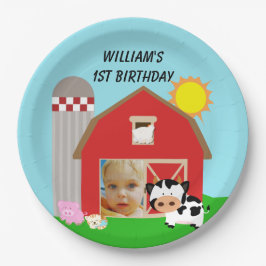 Kundenspezifischer Foto-Bauernhof-alles- Gute zum Pappteller