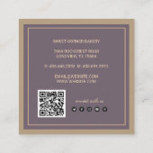 Kundenspezifischer Foto Cake Bakery Logo QR Code Quadratische Visitenkarte (Rückseite)
