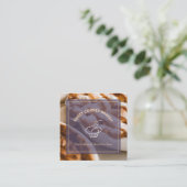 Kundenspezifischer Foto Cake Bakery Logo QR Code Quadratische Visitenkarte (Stehend Vorderseite)