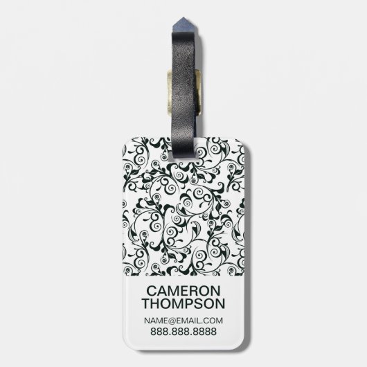 Kundenspezifischer Foto-Damast Gepäckanhänger (Rückseite vertikal)