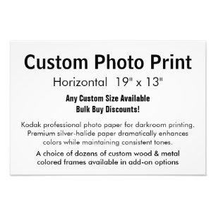 Kundenspezifischer Foto-Druck - horizontales 19" x Fotodruck