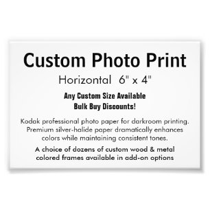 Kundenspezifischer Foto-Druck - horizontales 6" x Fotodruck