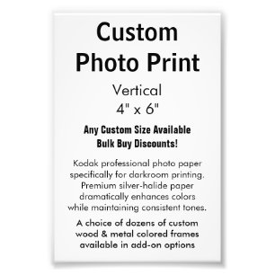 Kundenspezifischer Foto-Druck - Vertikale 4" x 6" Fotodruck