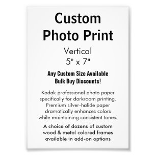 Kundenspezifischer Foto-Druck - Vertikale 5" x 7" Fotodruck