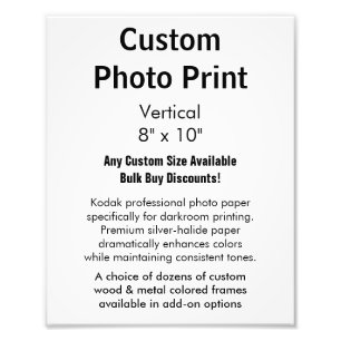 Kundenspezifischer Foto-Druck - Vertikale 8" x 10" Fotodruck