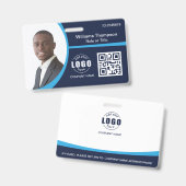 Kundenspezifischer Foto-Logo QR-Code Mitarbeiter F Ausweis (Vorder- & Rückseite)