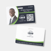 Kundenspezifischer Foto-Logo QR-Code Mitarbeiter G Ausweis (Vorder- & Rückseite)