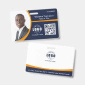 Kundenspezifischer Foto-Logo QR-Code Mitarbeiter G Ausweis (Vorder- & Rückseite)