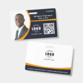Kundenspezifischer Foto-Logo QR-Code Mitarbeiter i Ausweis (Vorder- & Rückseite)