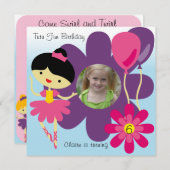 Kundenspezifischer Foto-schwarzes Einladung (Vorne/Hinten)