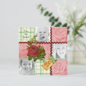 Kundenspezifischer Foto-Steppdecken-Block-rotes Einladung (Stehend Vorderseite)