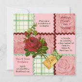 Kundenspezifischer Foto-Steppdecken-Block-rotes Einladung (Rückseite)