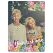 Kundenspezifischer Foto-Text-lebhafte Blumen und Klemmbrett (Rückseite)