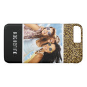 Kundenspezifischer Foto-u. Namen-Leopard-Pelz Case-Mate iPhone Hülle (Rückseite (Horizontal))