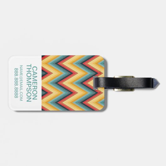 Kundenspezifischer Foto-Zickzack-gestreifter Gepäckanhänger (Rückseite horizontal)