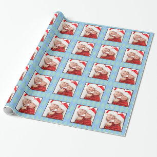 Kundenspezifischer Fotofeiertag des aquamarinen Geschenkpapier