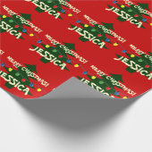 Kundenspezifischer fröhlicher Weihnachtsbaum Geschenkpapier (Ecke)