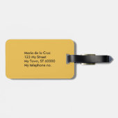 Kundenspezifischer Gepäckanhänger mit Lederband (Rückseite horizontal)