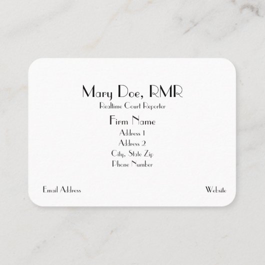 Kundenspezifischer Gerichtsschreiber graue Steno Visitenkarte (Rückseite)