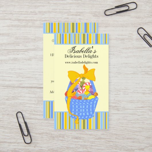 Kundenspezifischer Geschenk-Korb Visitenkarte (Vorderseite/Rückseite Beispiel)