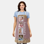 kundenspezifischer Glitzer Rose Foto Collage Schürze (Getragen)