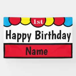 Kundenspezifischer glücklicher 1. Geburtstag Banner