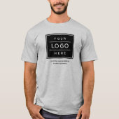 Kundenspezifischer grauer Firmenname und Logo-Mark T-Shirt (Vorderseite)
