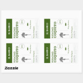 Kundenspezifischer grüner puertorikanischer rechteckiger aufkleber (Blatt)