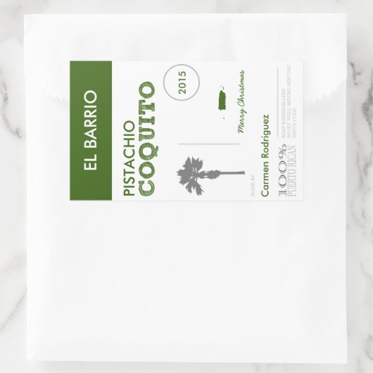 Kundenspezifischer grüner puertorikanischer rechteckiger aufkleber (Tasche)