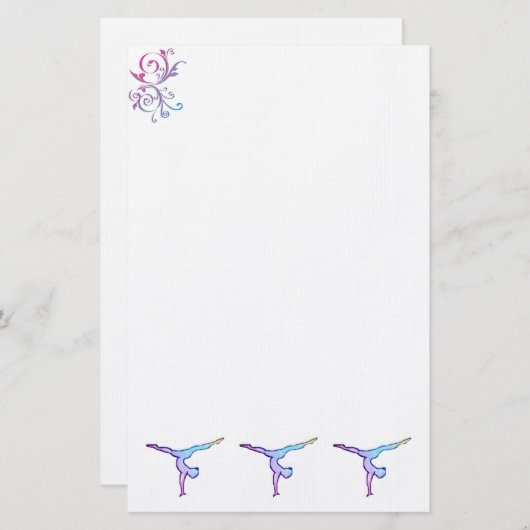 kundenspezifischer Gymnast stationär Briefpapier (Vorne/Hinten)
