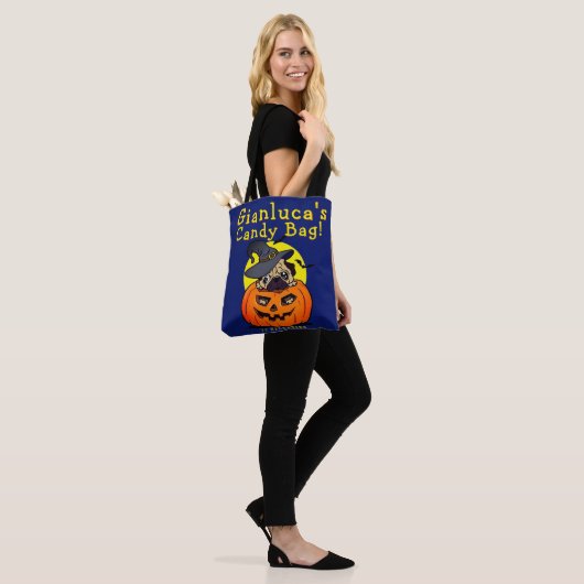Kundenspezifischer Halloweentrick-oder Tasche (Am Model)