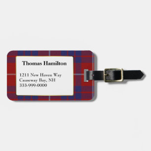 Kundenspezifischer Hamiltontartan-karierter Gepäckanhänger