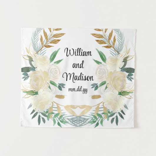 Kundenspezifischer Hintergrund für die Hochzeitsem Wandteppich (Vorderseite (Horizontal))