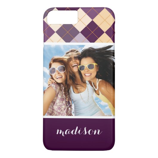 Kundenspezifischer Hintergrund für Foto und Namen Case-Mate iPhone Hülle (Rückseite)