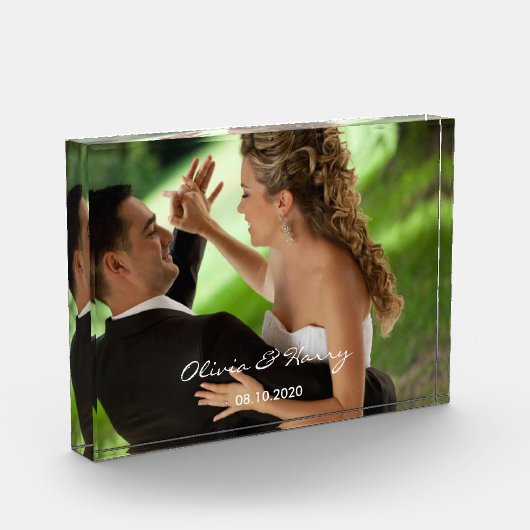 Kundenspezifischer Hochzeits-Foto-Block Fotoblock (Links)