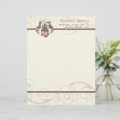 Kundenspezifischer Hochzeits-Kuchen-moderner Briefbogen (Stehend Vorderseite)