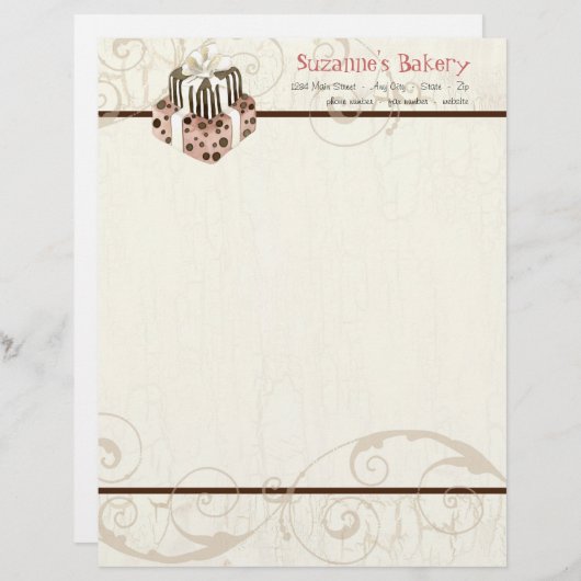 Kundenspezifischer Hochzeits-Kuchen-moderner Briefbogen (Vorne/Hinten)