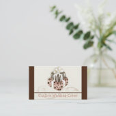 Kundenspezifischer Hochzeits-Kuchen-moderner Visitenkarte (Stehend Vorderseite)