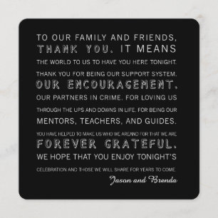 Kundenspezifischer Hochzeitstag danken Ihnen Dankeskarte